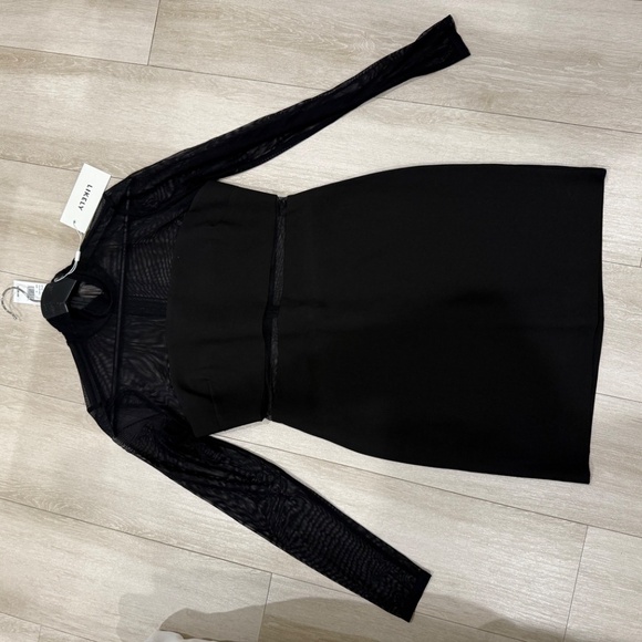 NWT Likely Black Mesh Dress, Sz 8 - Picture 3 of 8